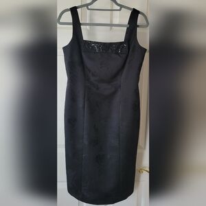 STUNNING BLACK EVAN PICONE SQUARE NECK SEQUINED SLEEVELESS DRESS SIZE 8